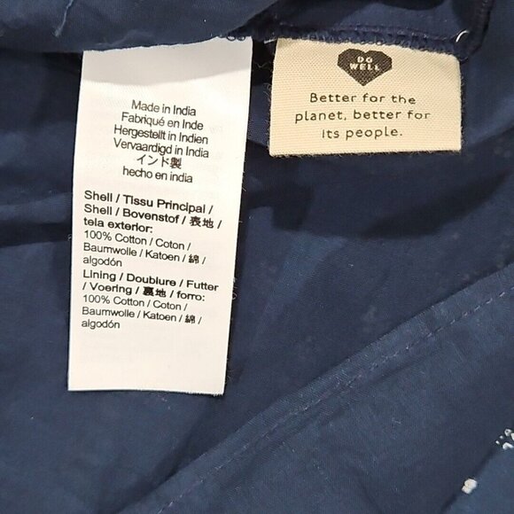 Madewell Womens Smock Waist Ruffle‎ Mini Skirt Size XL Navy Blue Floral Pull On - Picture 5 of 9